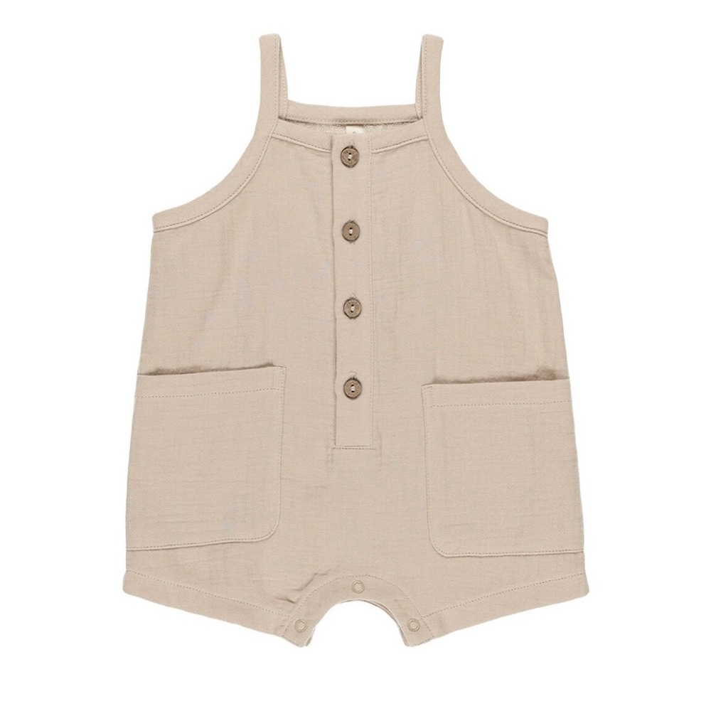 Quincy Mae Beige Kids Jumpsuit